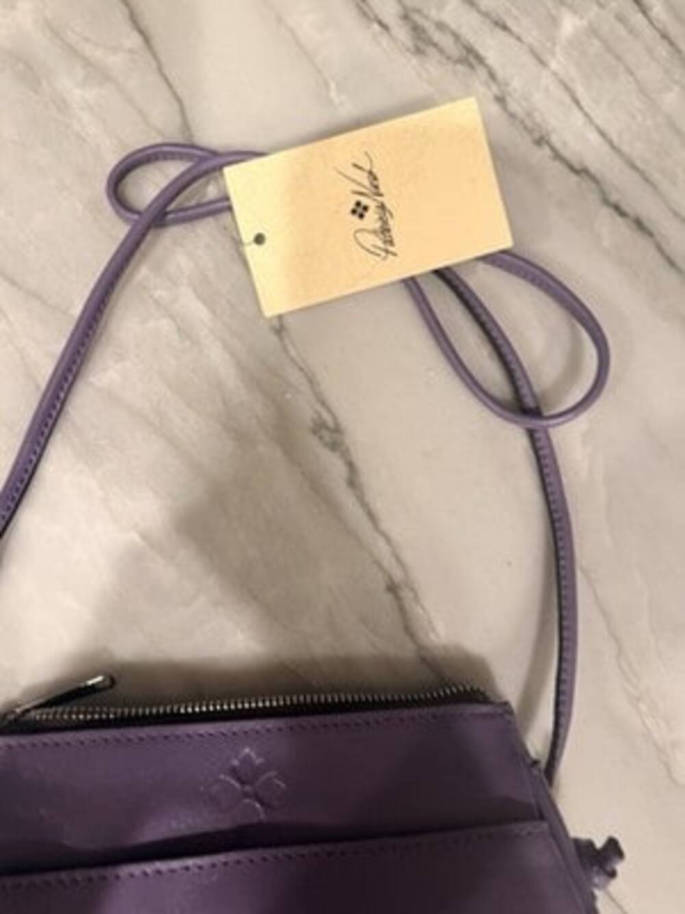 Patricia Nash Cavo Border Tooled Collection Amethyst Small Zip Crossbody Bag - Picture 8 of 8
